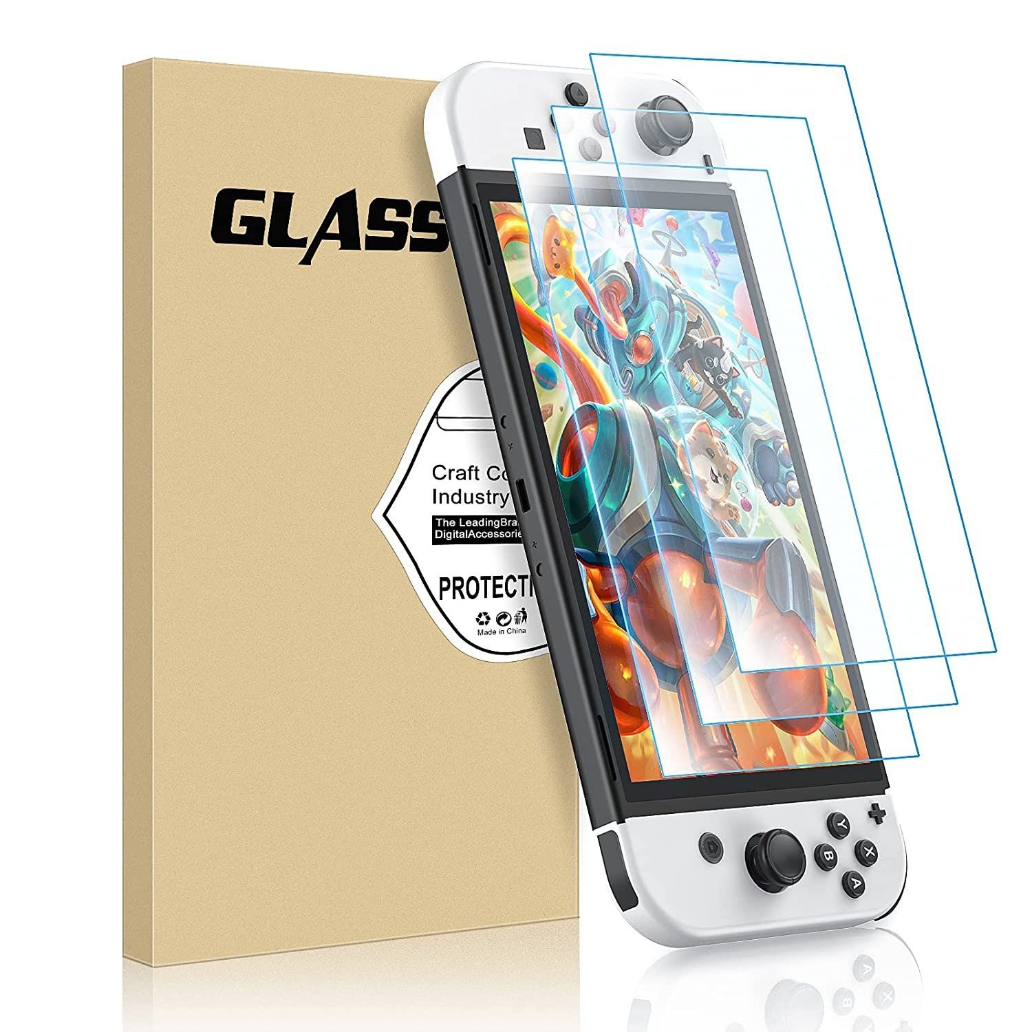Nintendo Switch (OLED) Tempered Glass Screen Protector (4 pcs)