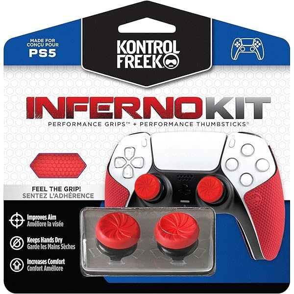 KontrolFreek PS4 FPS Inferno High Rise Thumb Grip Analog Cover W/ Grips
