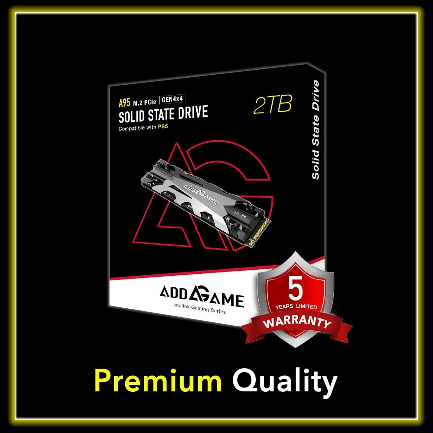 2TB Memory Gen4 NVMe M.2 SSD for PC/PS5 w/Heatsink