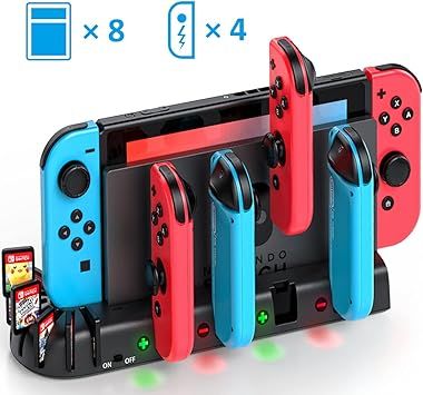 Controller Charging Station  for Switch/4 Joycon/8 Games