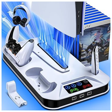 PS5 Cooling Station for PS5/Slim/Pro Disc Digital Console
