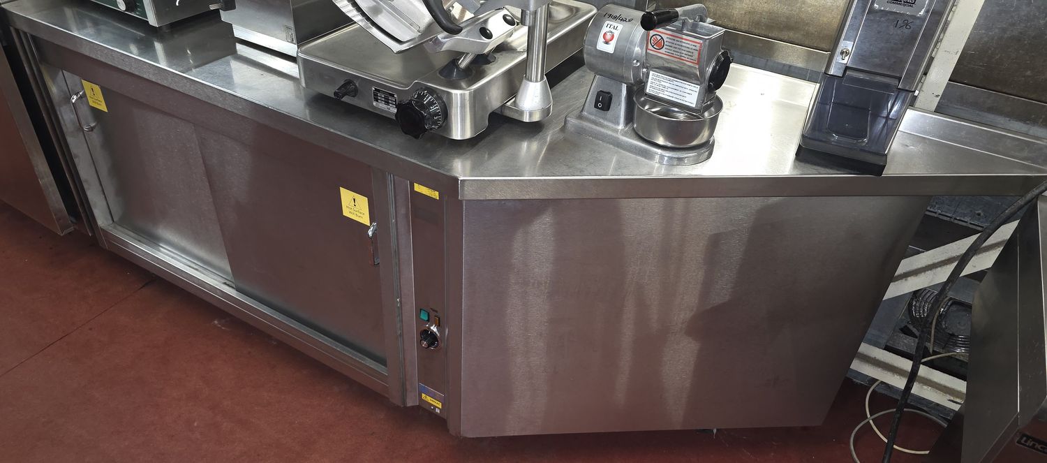 Bespoke Stainless Steel Hot Cupboard on wheels