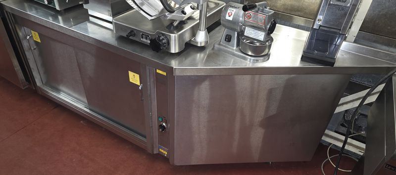 Bespoke Stainless Steel Hot Cupboard on wheels