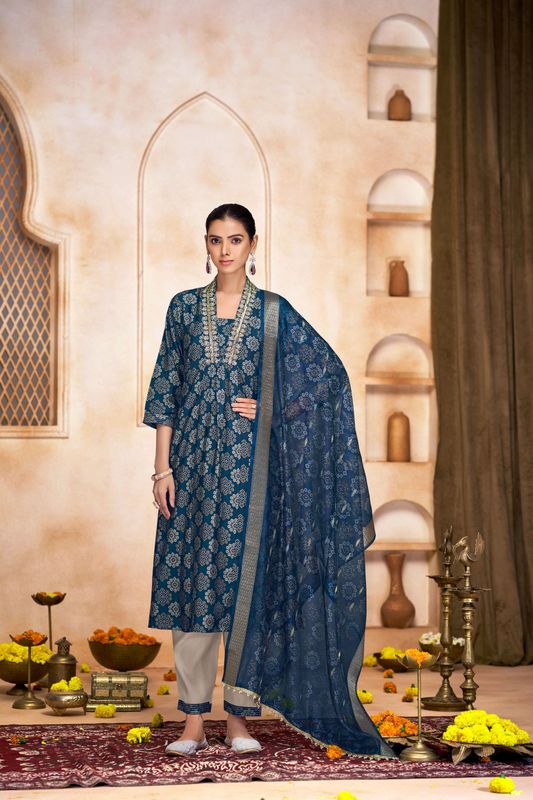 Rashmi Blue Kurta Set with Dupatta