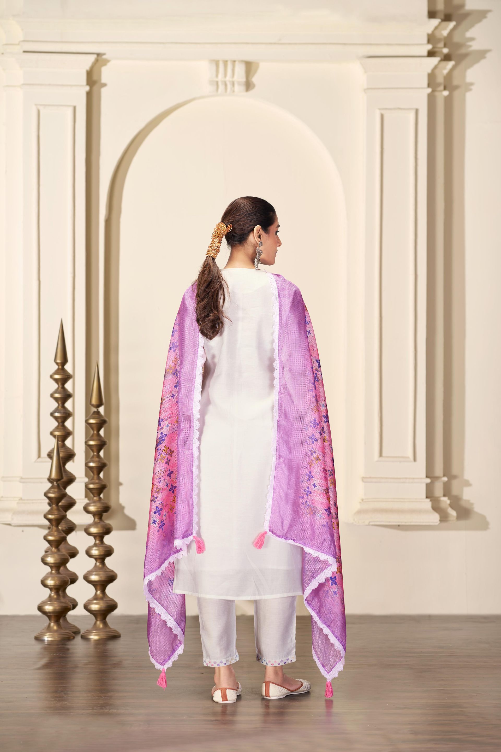 Bhumi Offwhite Silk Kurta Set with Dupatta