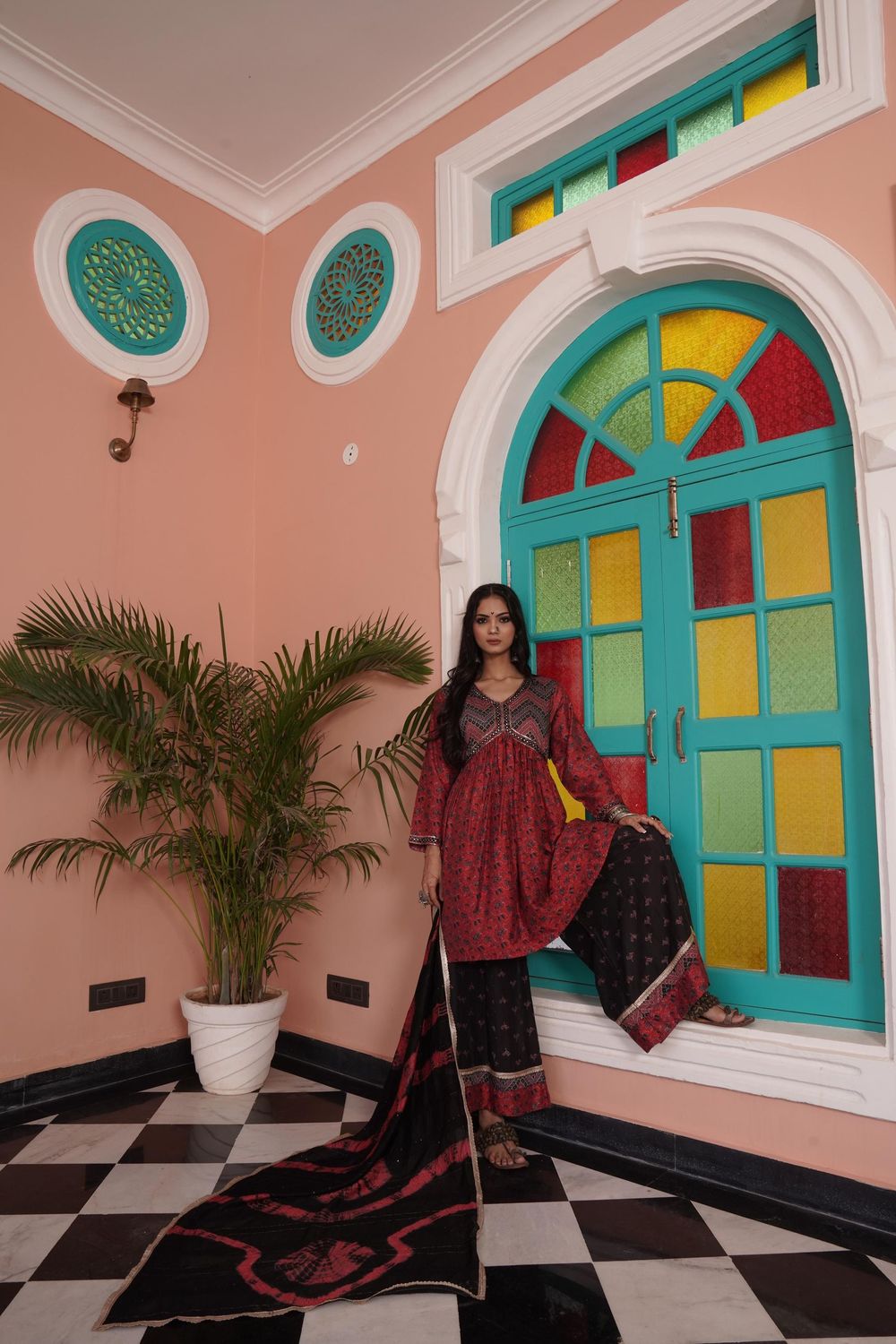 Kanishka Chanderi Red Kurta Set with Dupatta