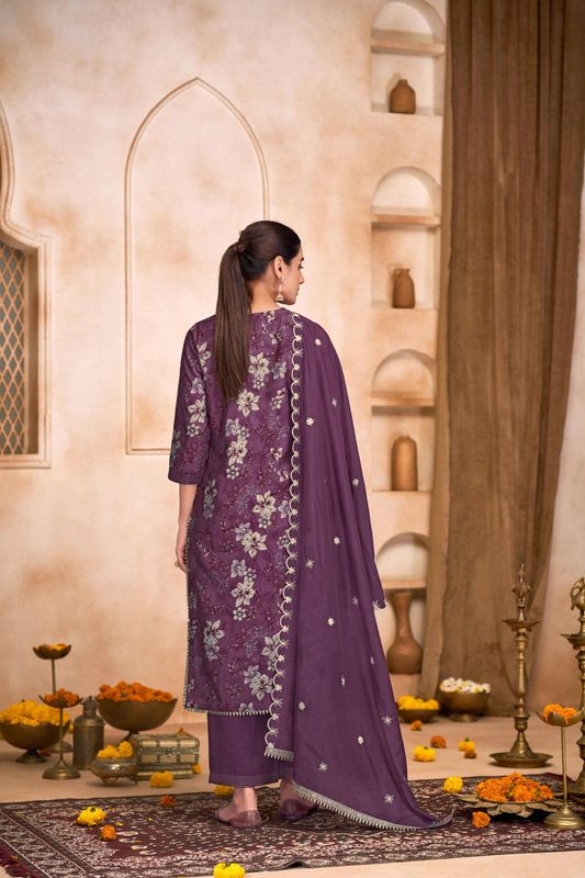 Shehnaaz Purple Embroiderd Kurta Set With Dupatta