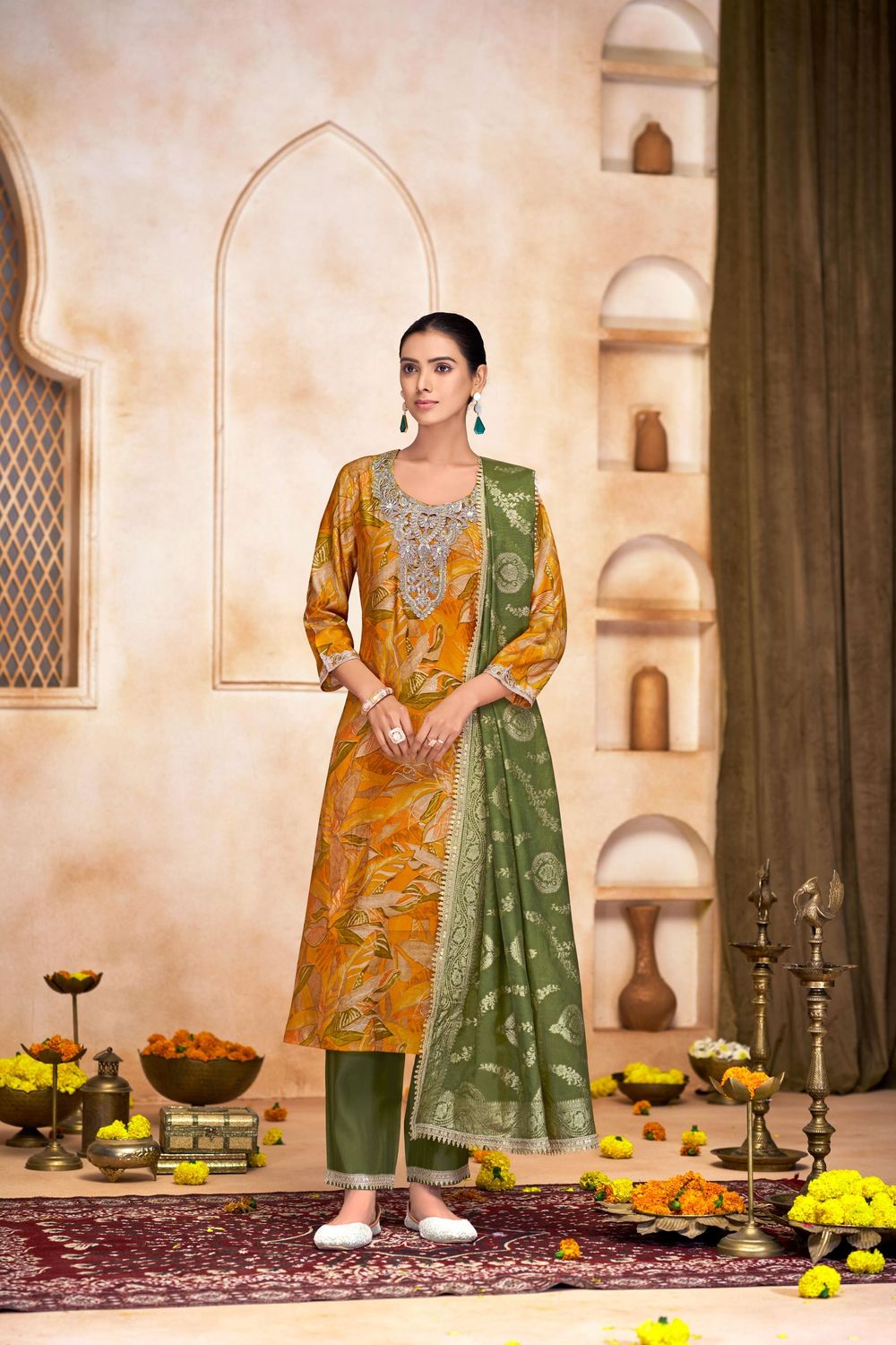 Rashmi Mustard Kurta Set with Dupatta