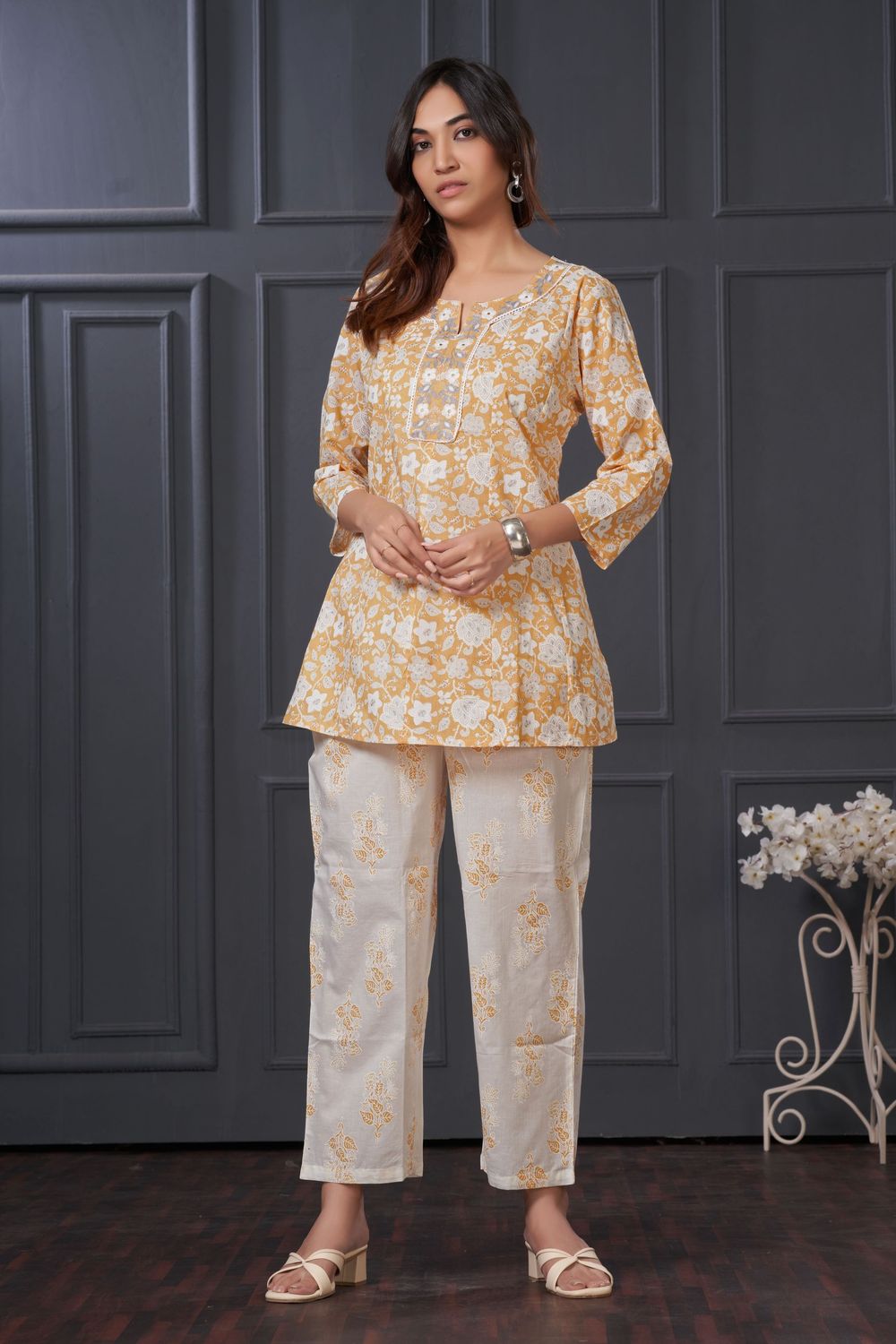 Chaya Off White Cotton Co-Ord Set