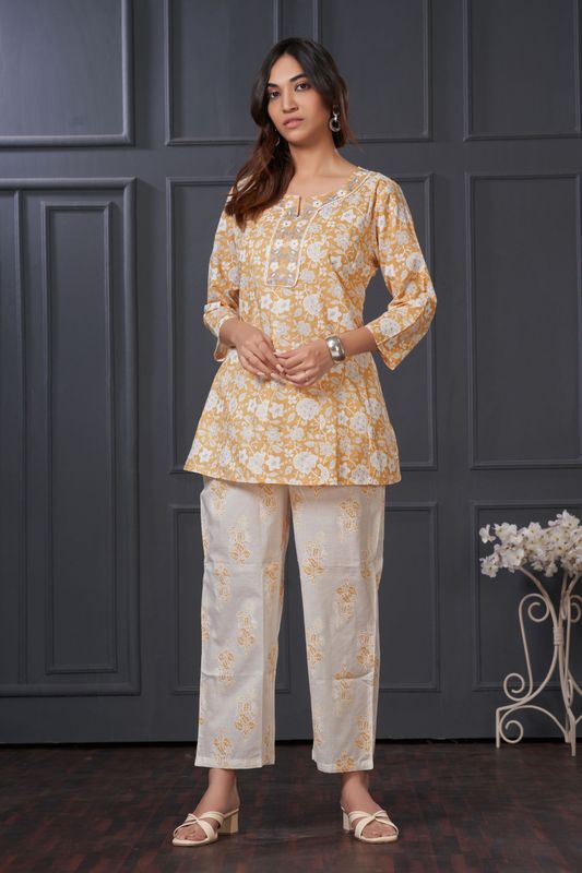 Chaya Off White Cotton Co-Ord Set