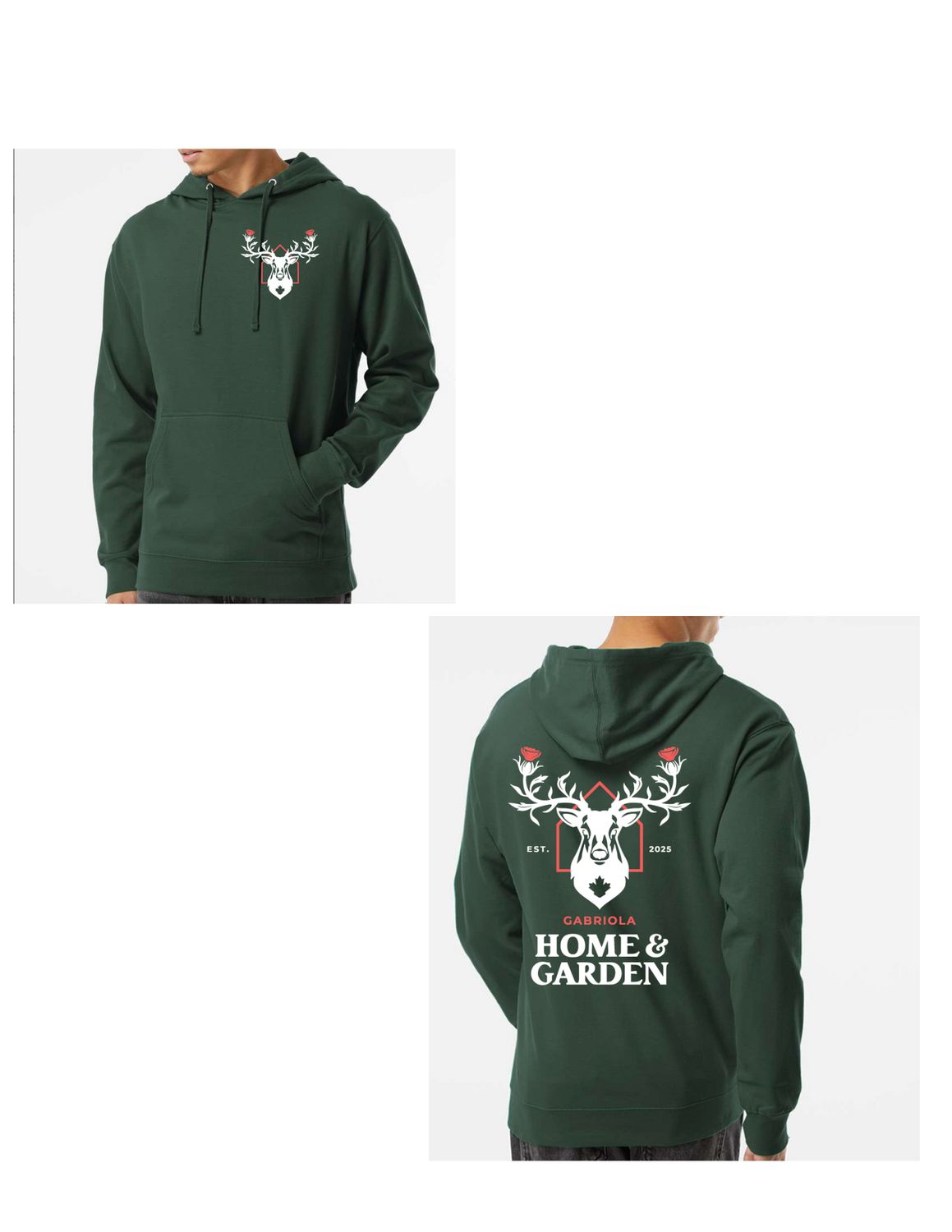 Gabriola Home &amp; Garden Hooded Sweatshirt with White Logo