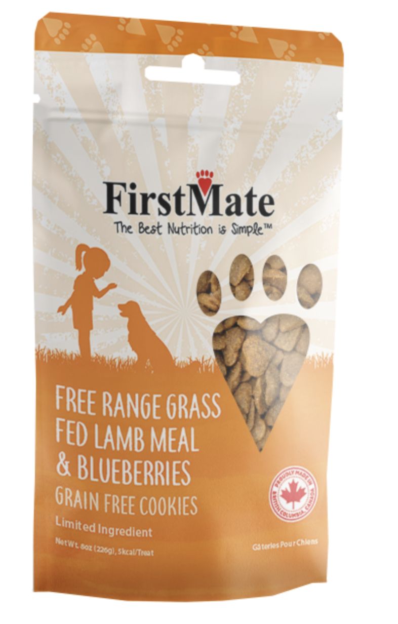 FirstMate Dog TREATS GF Cookies Lamb &amp; Blueberry 8 oz
