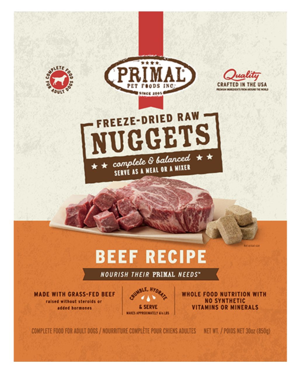 Primal Dog Freeze Dried Beef Nuggets 30oz