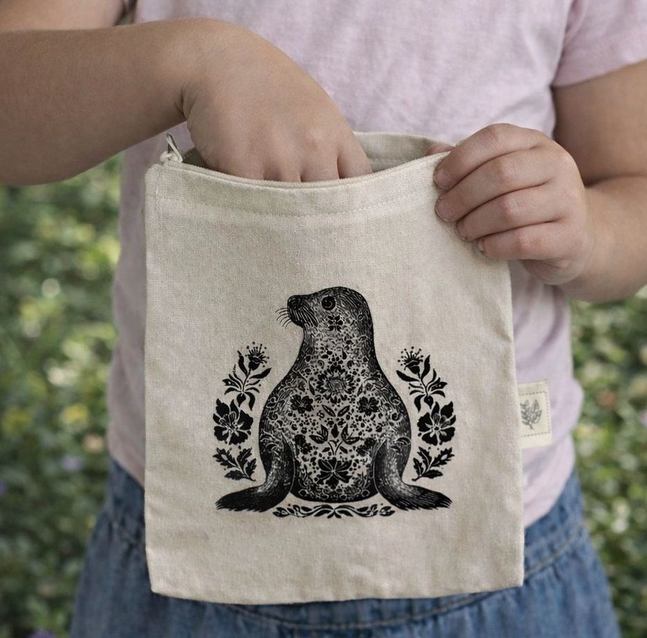 Snack Bag, Pattern: Floral Seal