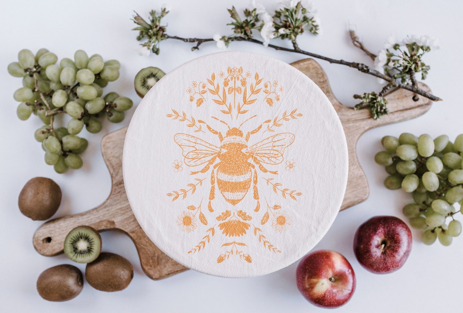 Bowl Cover with Yellow Bee