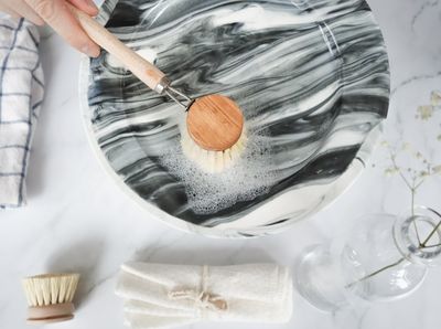 Dish Brush with Handle - Refillable Sisal