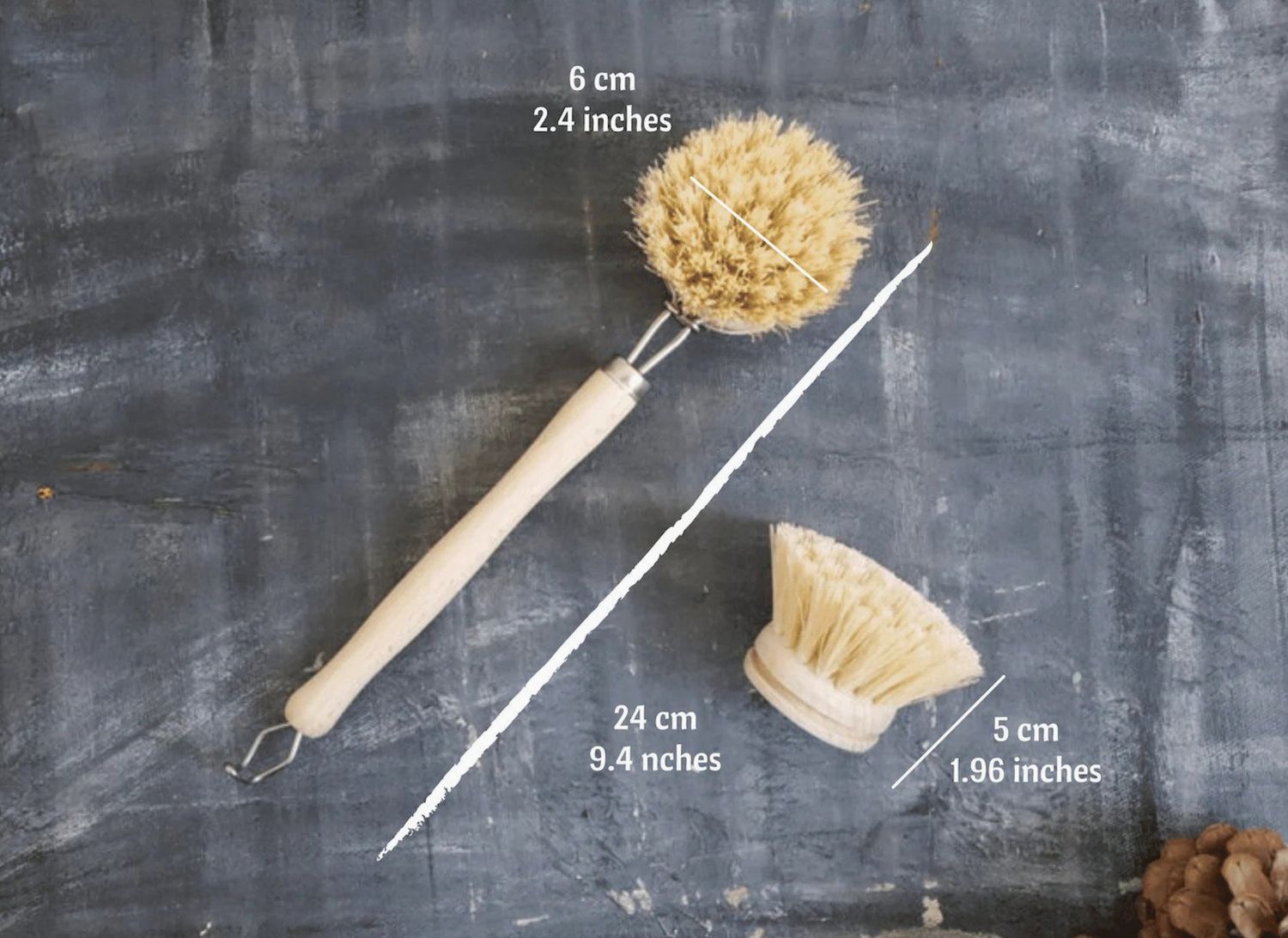 Dish Brush with Handle REFILL (Brush Head Only) Sisal