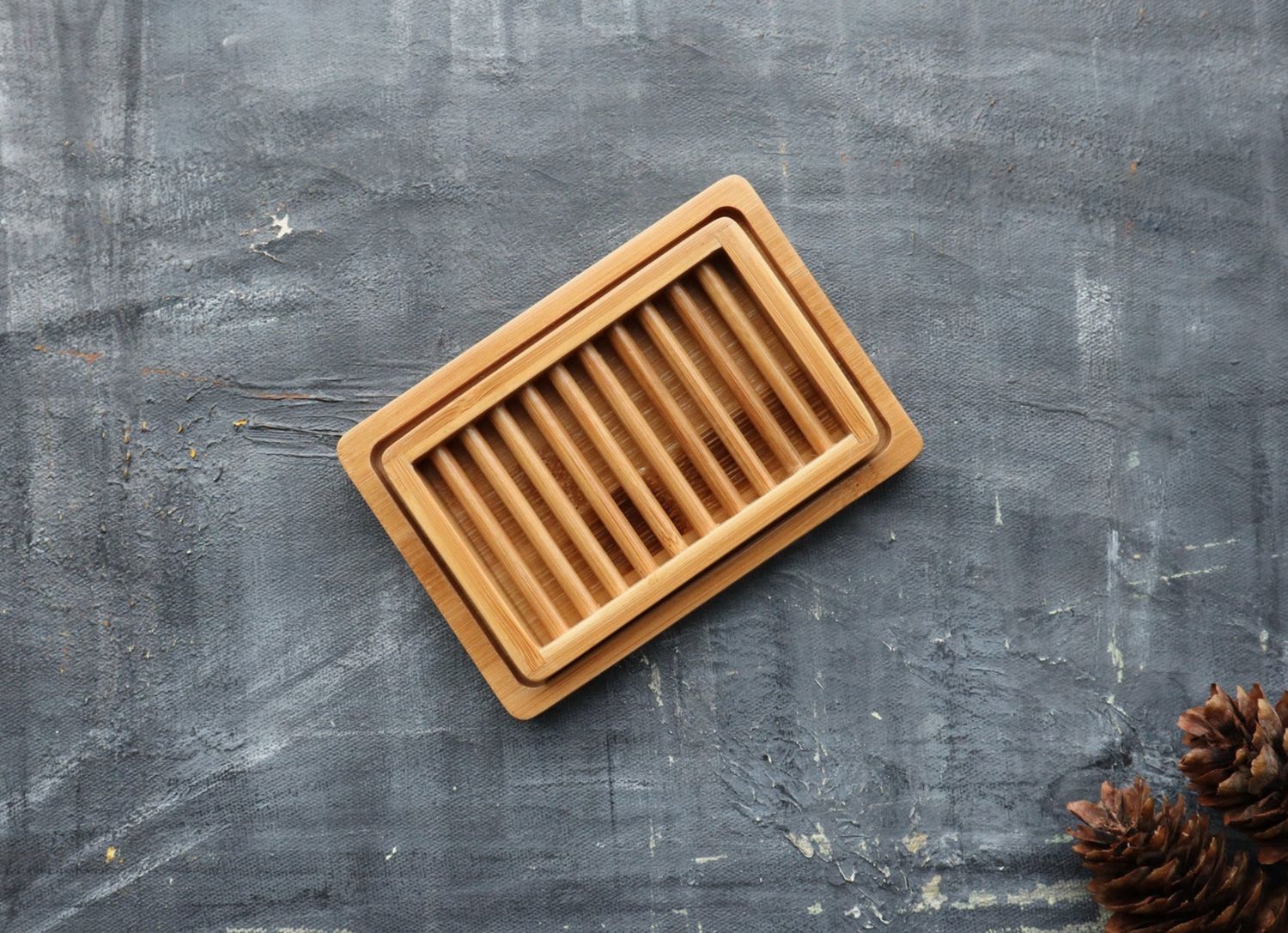 Dual-Layer Bamboo Soap Dish
