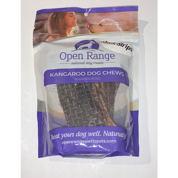 Open Range Kangaroo Dog Chews Steak Strips 100 g
