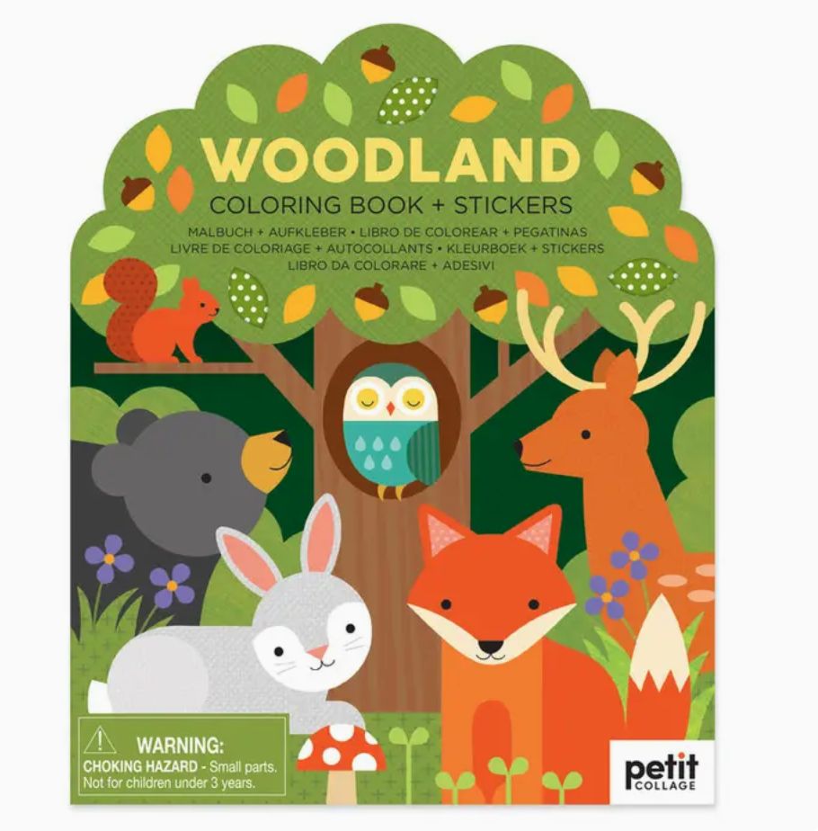 Woodland Coloring Book + Stickers