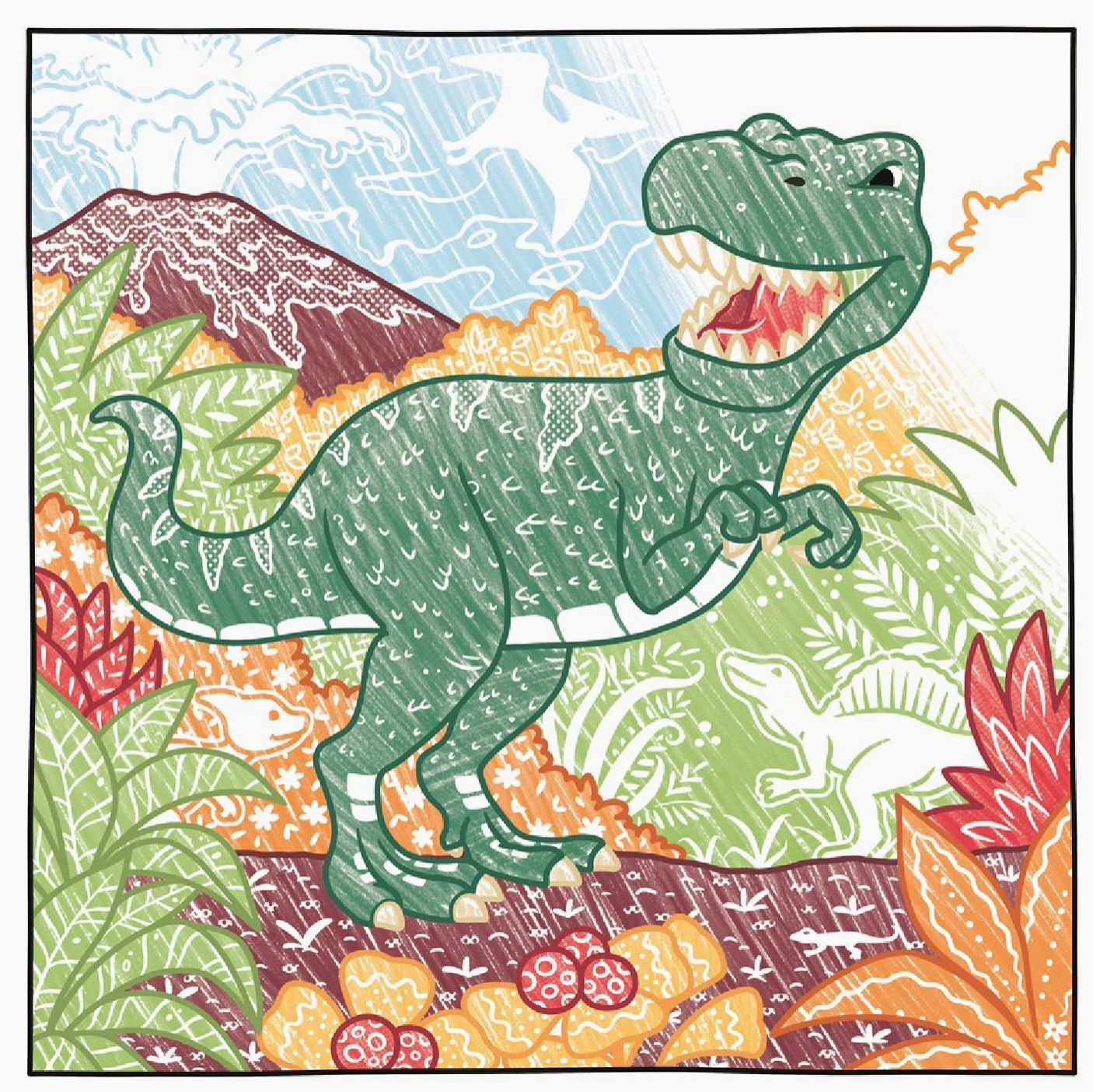 Magic Paper Coloring Book: Dinosaurs
