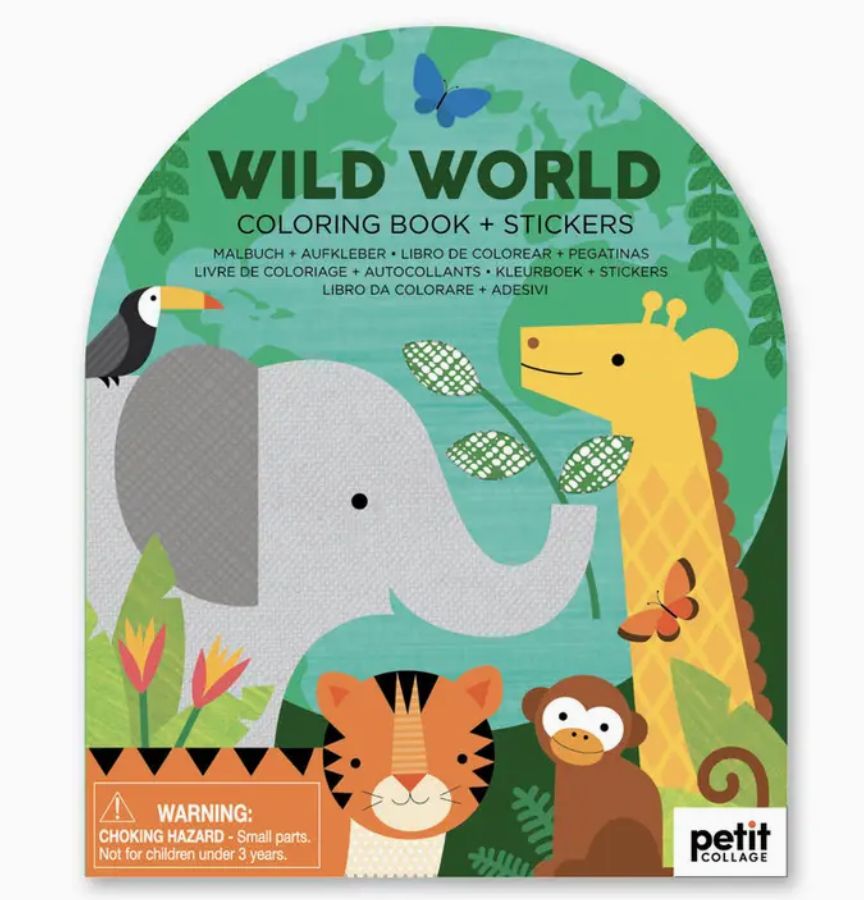 Coloring Book with Stickers Wild World