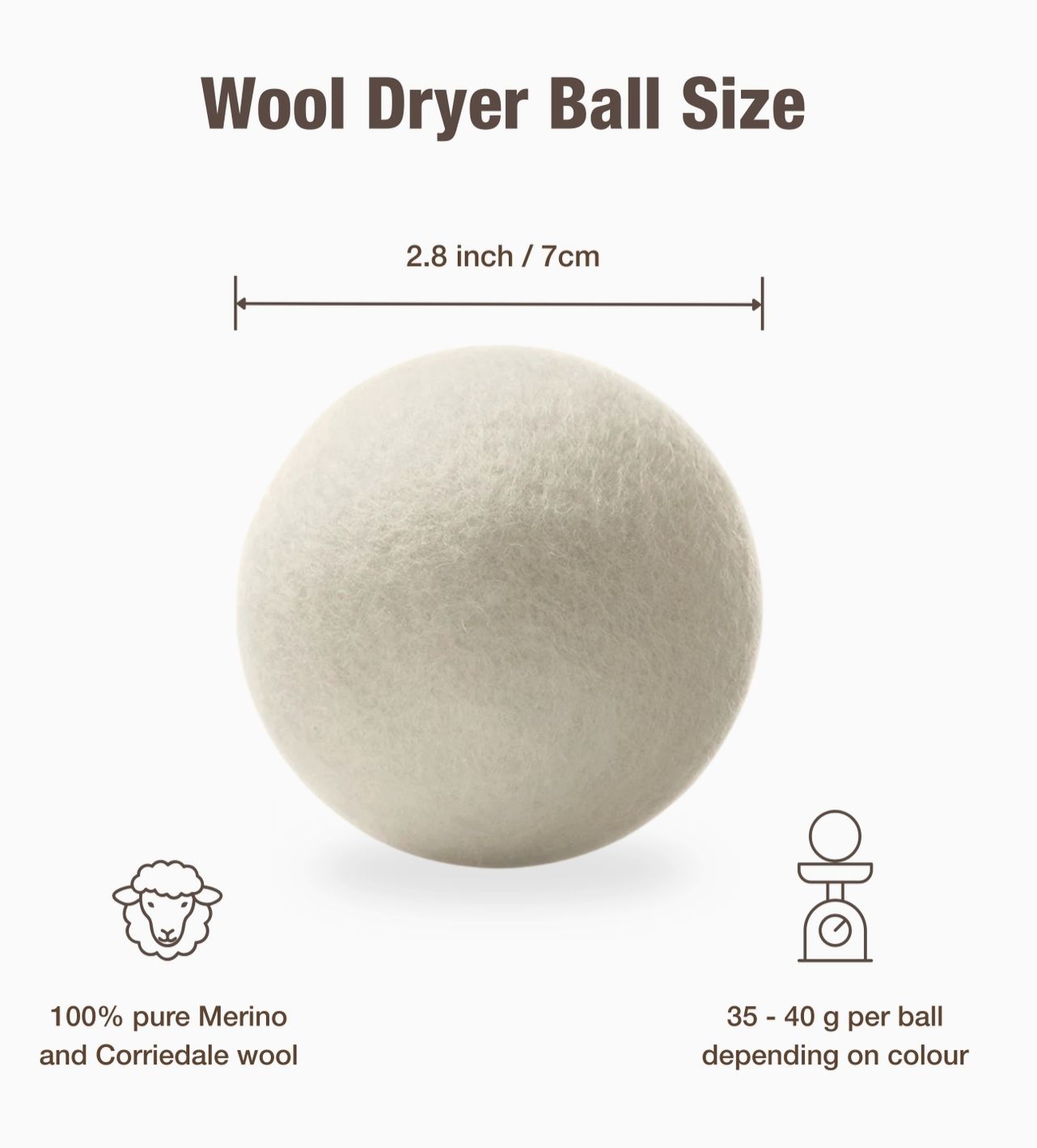 Wool Dryer Balls | Singles