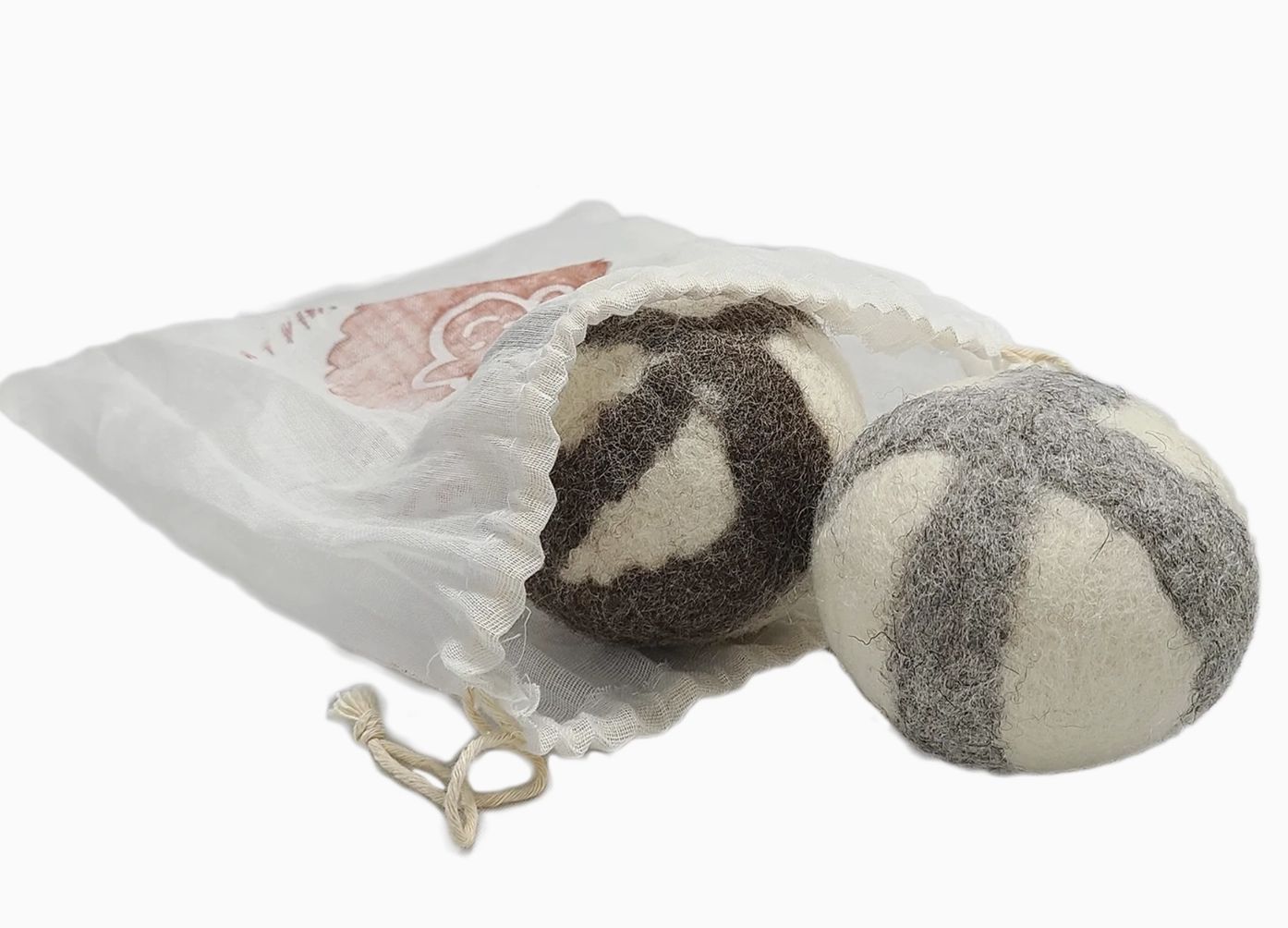 Catnip-Infused 2 Wool Balls | Natural Cat Toy | Eco Pet Gift