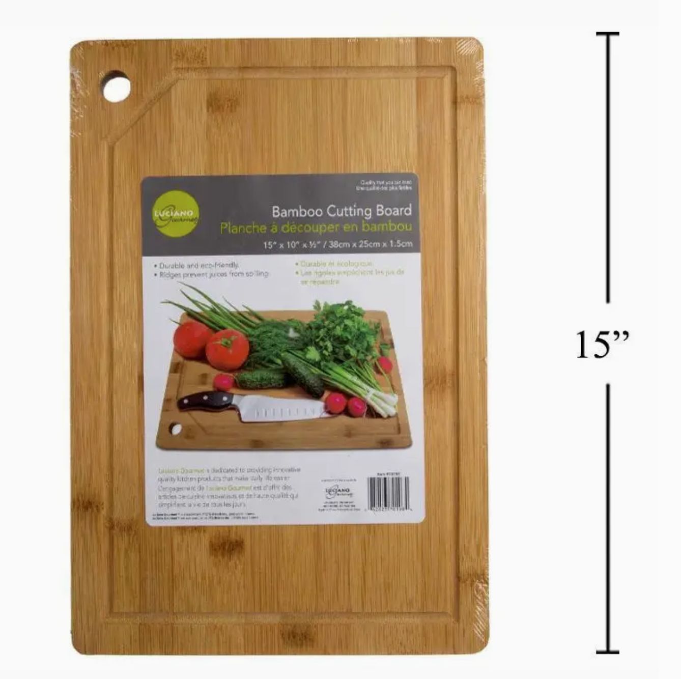L.Gourmet Bamboo Cutting Board10"x15" x1.5cm