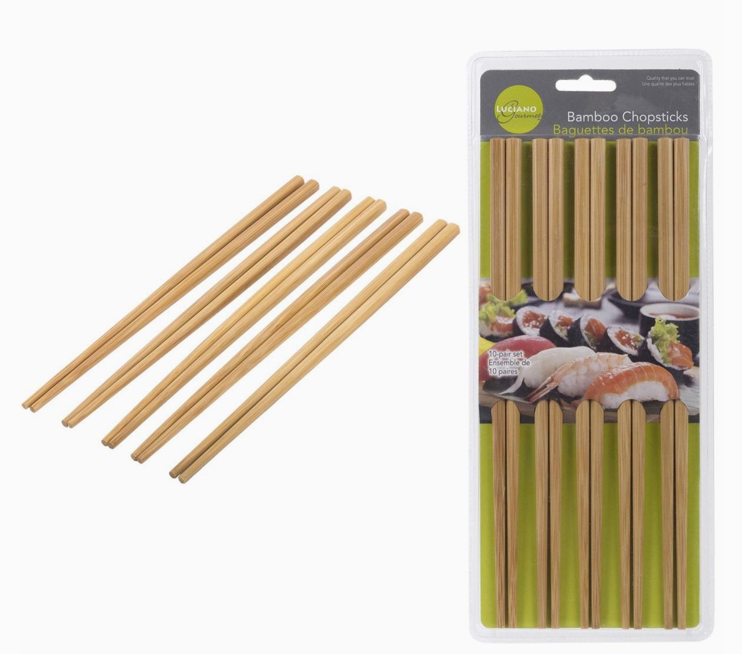 L. Gourmet,10-pair Bamboo Chopstick