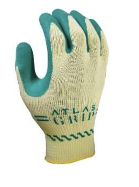 Protective Gloves, XS, Knit Wrist Cuff, Green/Yellow