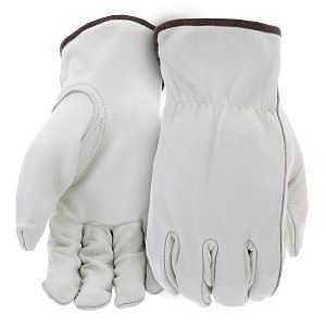 Boss B81192-L Work Gloves, Men's, L, 8 to 8-3/8 in L, Keystone Thumb, Slip-On Cuff, Cowhide Leather, Natural