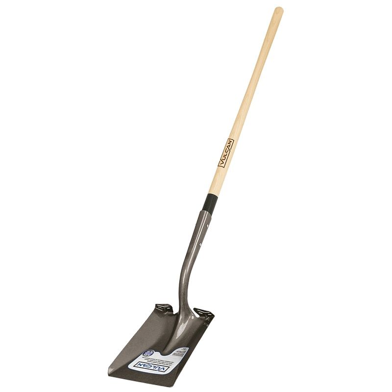Pro Shovel, 14 ga, Double wood Riveted Handle, 48" L Handle