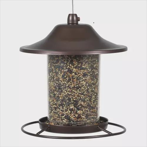 Perky-Pet Panorama Hopper Seed Feeder – 2 lb Capacity (Brown)