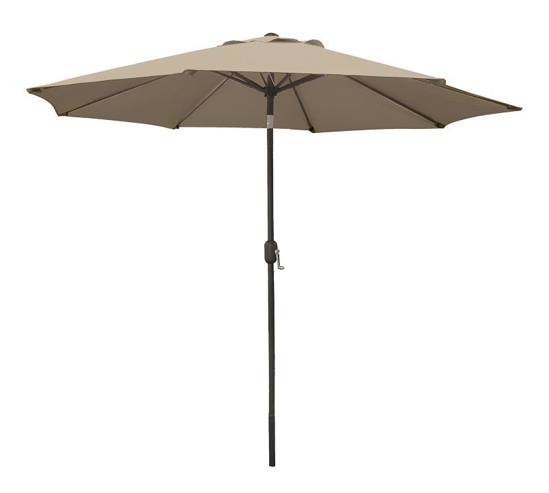 9 FT Deluxe Steel Market Umbrella, Color: Taupe