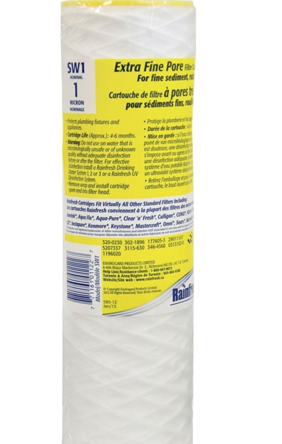 1 Micron sediment filter, Polypropylene Filter Media