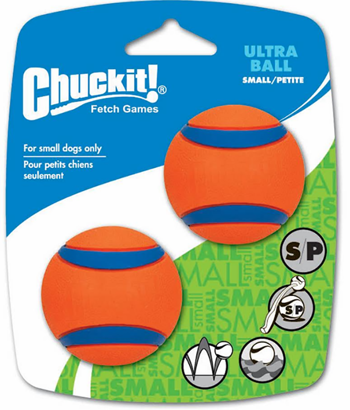 Ultra Ball Dog Toy, S, Rubber, 2 in Dia
