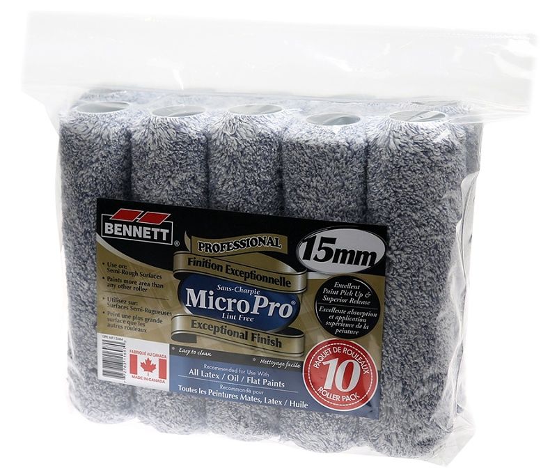 Bennett Roller 15 mm Thick Nap, 240 mm L, Microfiber 10PK