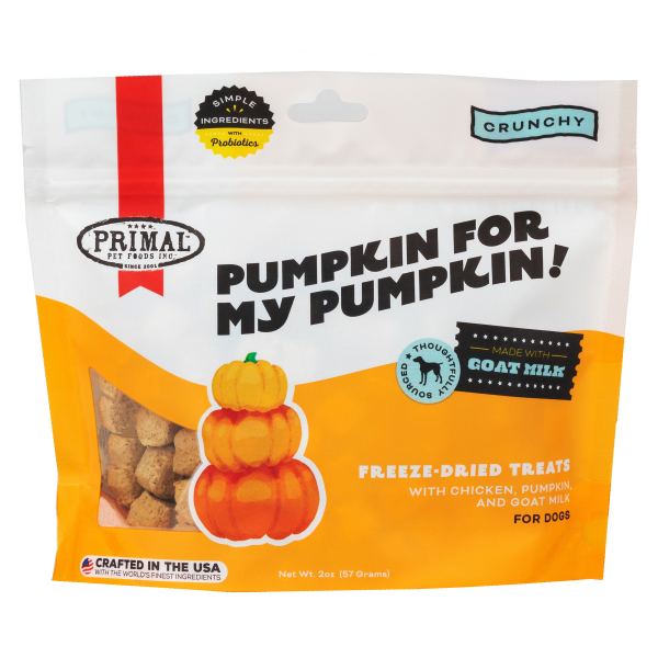 Primal Dog Treats Pumpkin For My Pumpkin Chicken w/GoatMlk 2oz