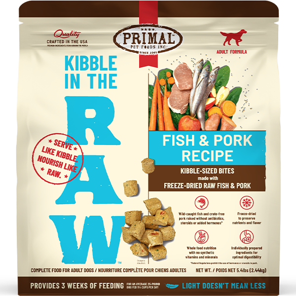 Primal Dog Kibble in the Raw Fish &amp; Pork, Size: 5.4 lb