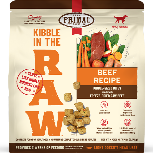 Primal Dog Kibble in the Raw Beef, Size: 5.4 lb
