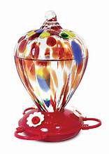 Art Glass Hummingbird Feeder - Colour Balloon Design