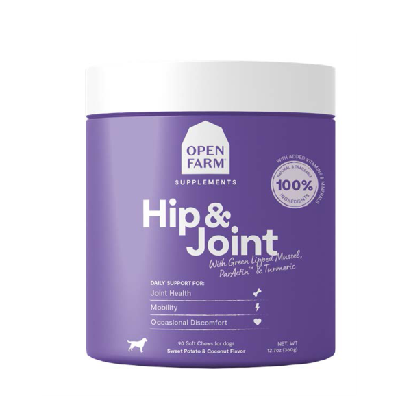 Open Farm Dog Supplement Hip &amp; Joint Chews 90 ct