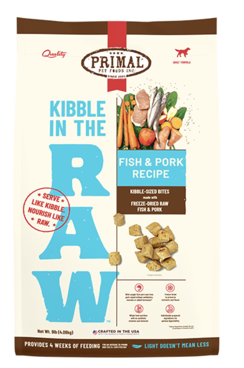 Primal Dog Kibble in the Raw Fish &amp; Pork 9 lb