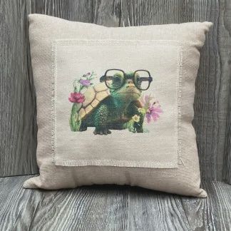 Turtle w/ Glasses Pillow
