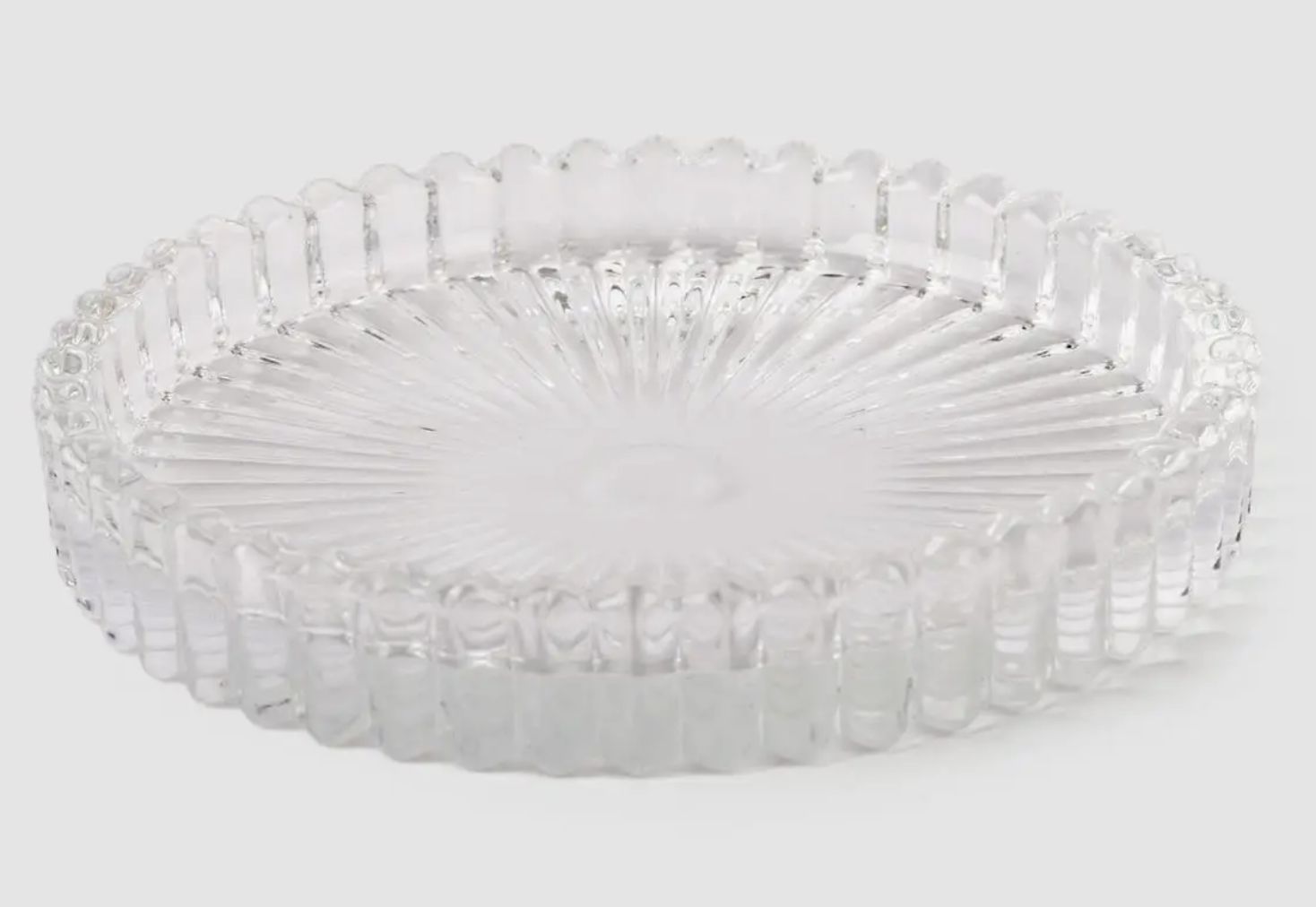 Clear Glass Candle Plate,3.8"D, Tray