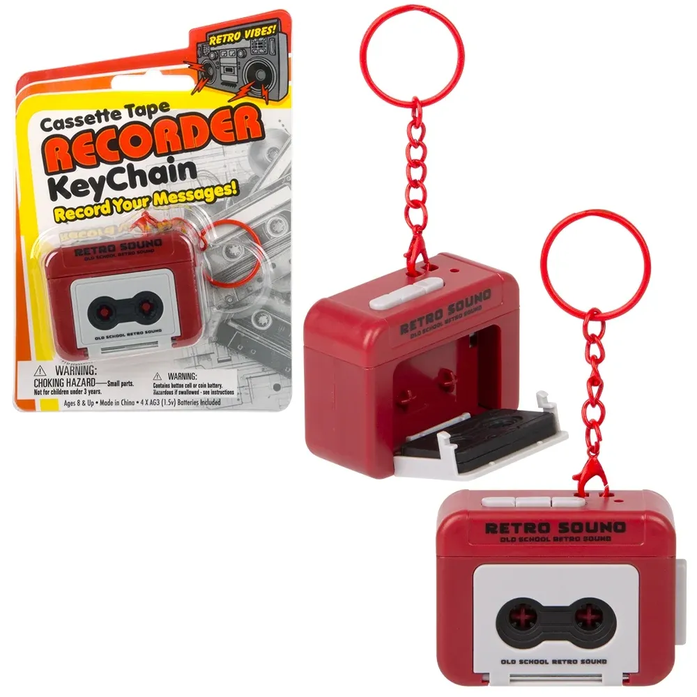 2" Cassette Tape Recorder Keychain
