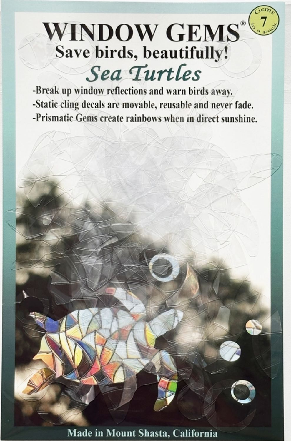 Sea Turtle Window Clings - Prismatic Bird Strike Prevention