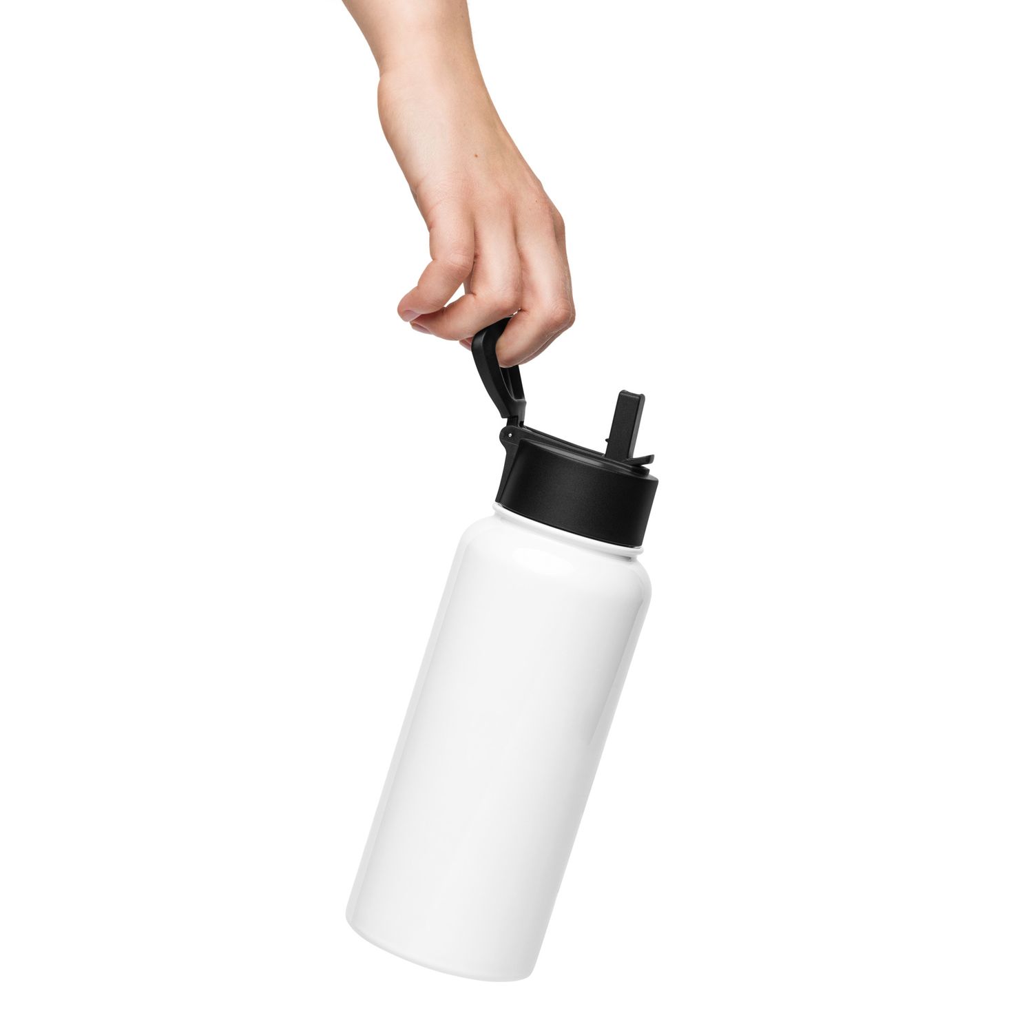 SPOKESPEBBLE  Stainless Steel Water Bottle with a Straw Lid