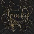 BLK &amp; GOLD SPIDER WEB SPOOKY BEV NAPK 16CT